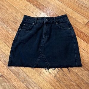 topshop black demin mini skirt